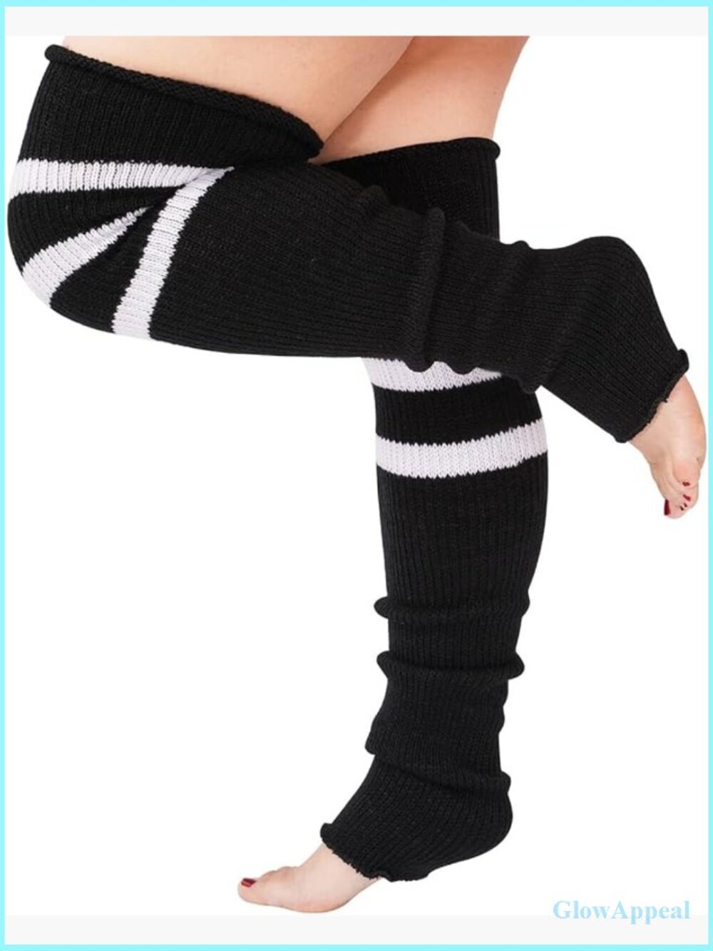 Plus Size Extra Long Knit Leg Warmers Thigh High Socks Over Knee